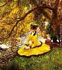 Gaston La Touche At the Riverbank painting